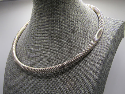 15" Silver Plated Rope Choker Necklace