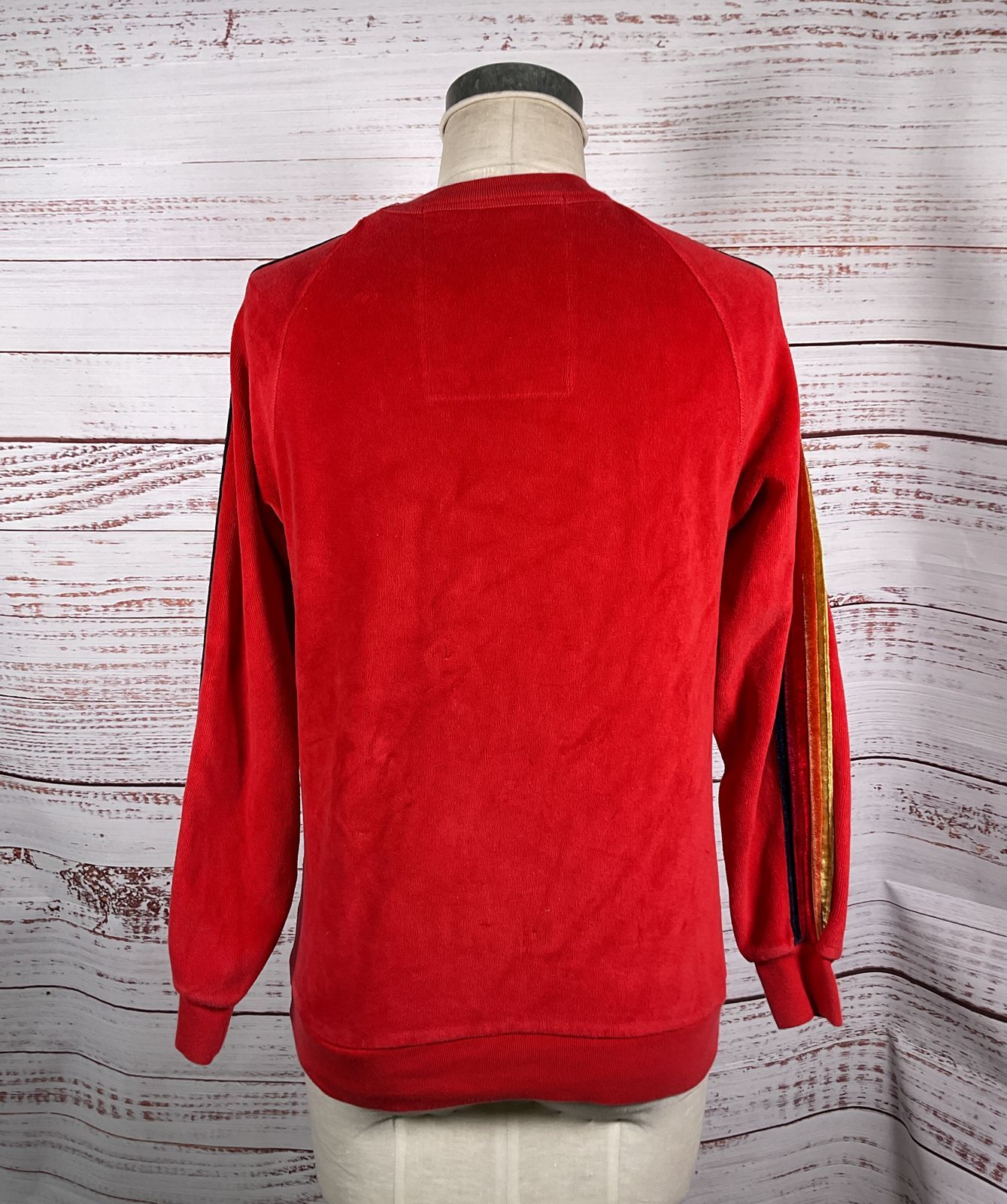 Aviator Nation Classic Velvet Relaxed Crew Sweatshirt Red S
