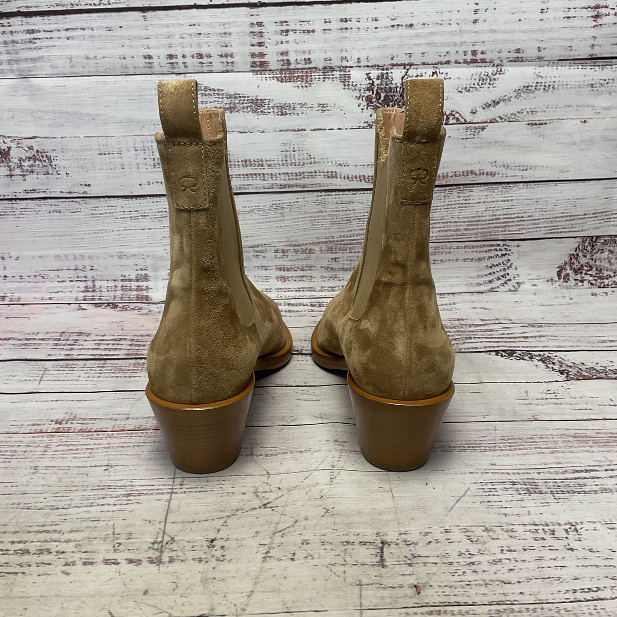 Gianvito Rossi Tan Suede Bootie Chelsea Western Boot Heel Women Size 6.5 AS-IS