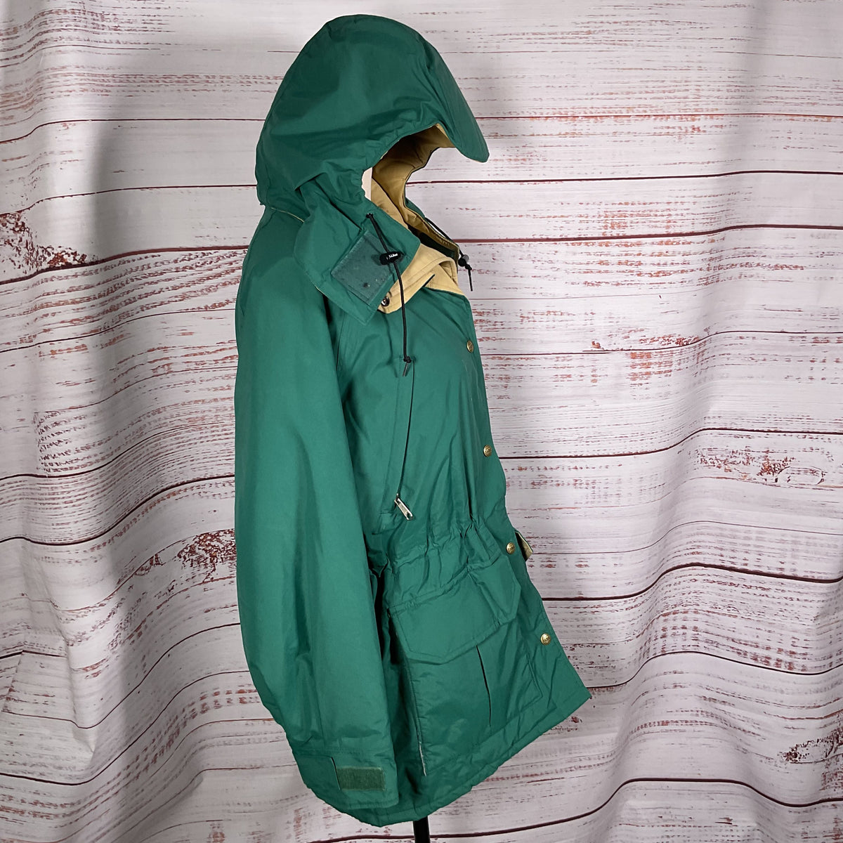 L.L. BEAN Women's Green Hooded Drawstring Waist Parka Coat- SZ S