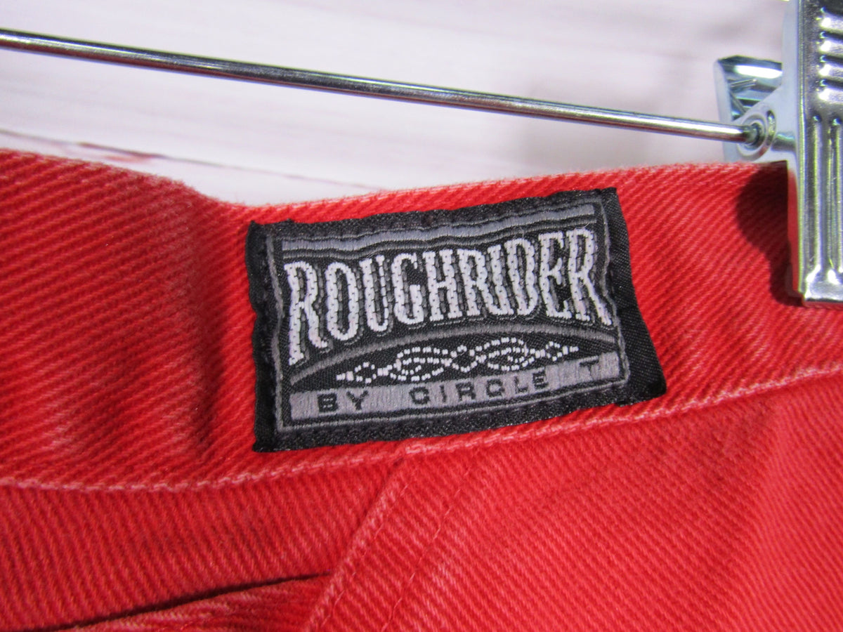 Vintage Roughrider by Circle T Women's Distressed Red Denim Jeans Size 13/14