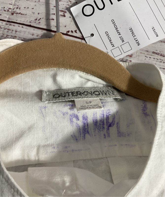 NEW Outerknown Women's White Button Up Blouse Size S Sample