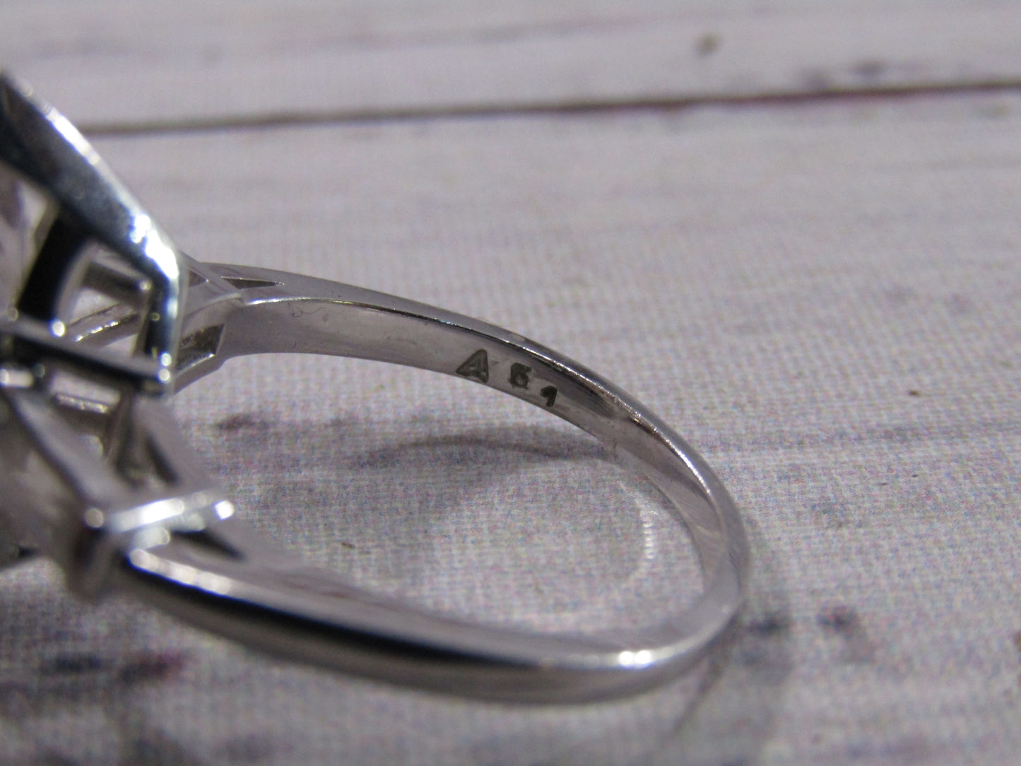 14k White Gold Marquise CZ Cocktail Ring Size 9