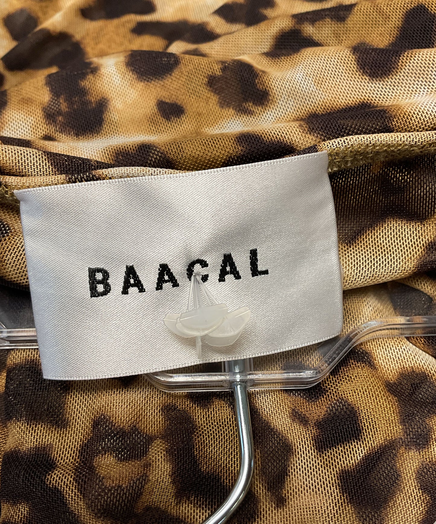 Baacal Leopard Print Mesh Ruched Skirt - Size 2