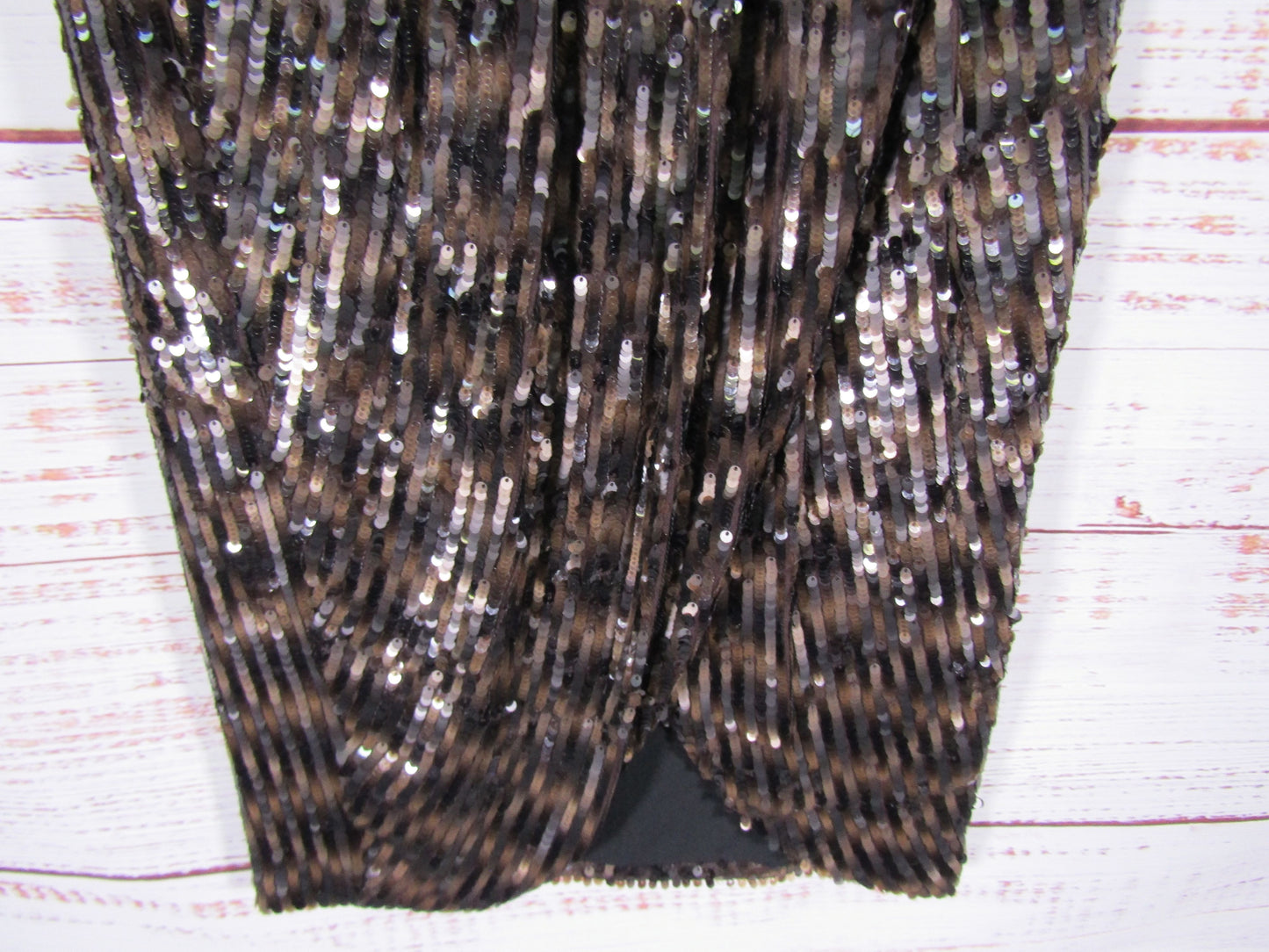 Le Superbe Take It Easy Women's Brown Sequin Tulip Skirt Size 4