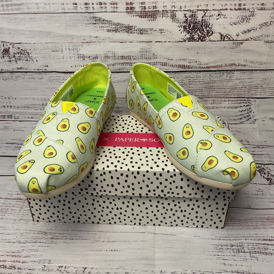 Toms X Paper Source Avocado Green Slip-On Casual Shoe Women 6.5 New W/ Box