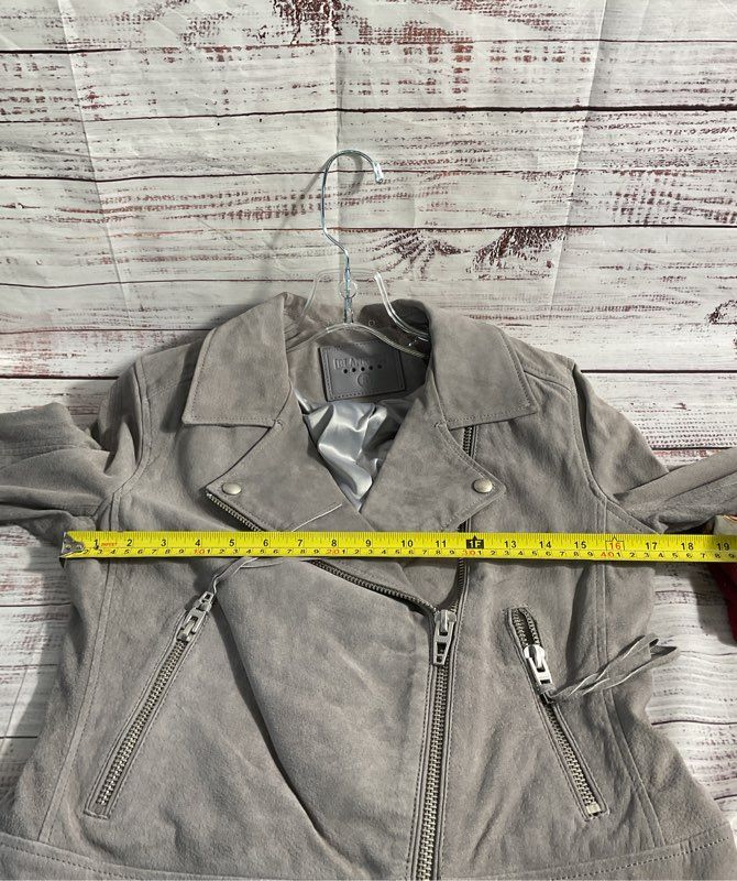 Blank NYC Women's Grey Suede Leather Biker Jacket Size S