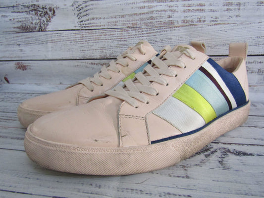 Diane von Furstenberg Tess Women's Pink Leather Low Top Sneakers Size 10