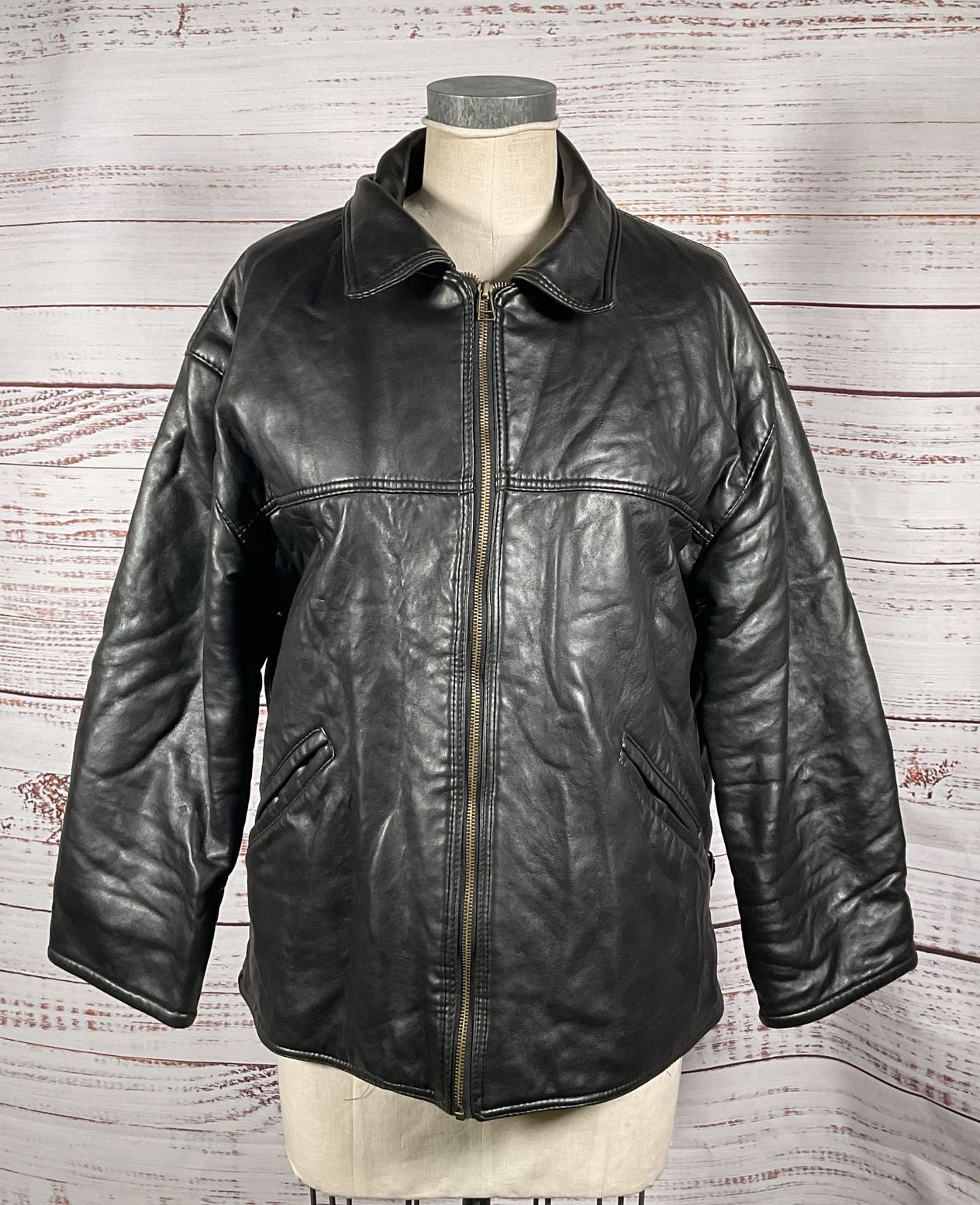 Made in Italy Men's Vintage Leather Jacket Black