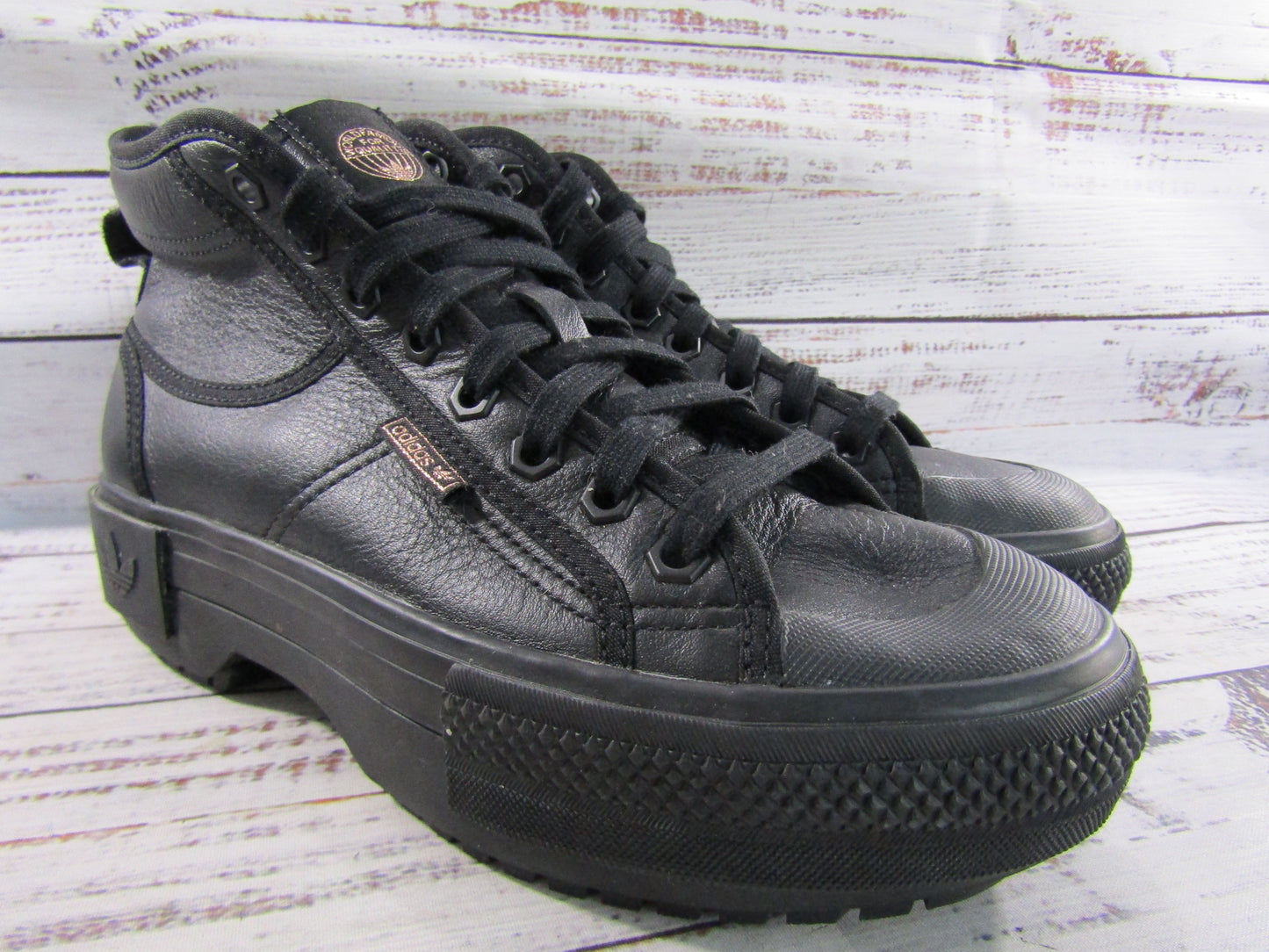 Adidas Nizza Trek Women's Black Ankle Boots Size 7 HQ7103