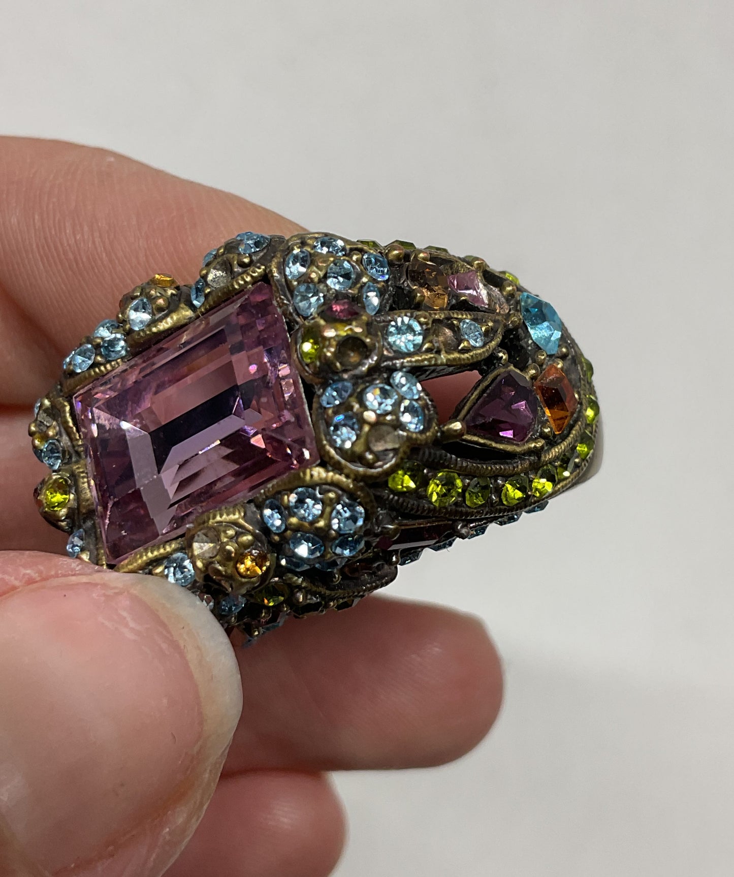 HEIDI DAUS Gold Tone Rhinestone size 10 Ring
