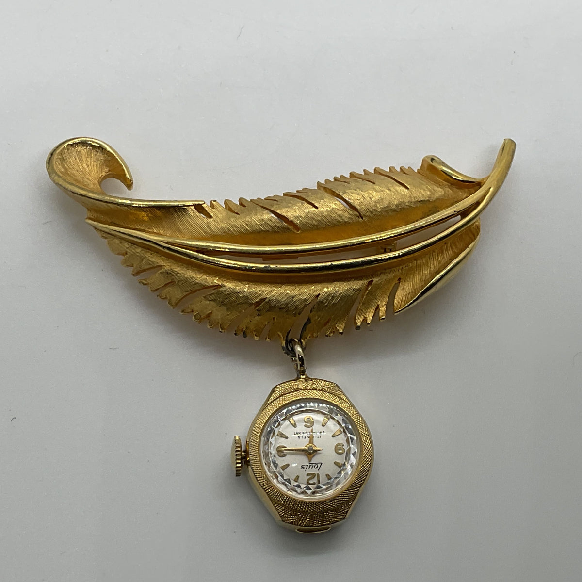 VTG./ANTIQUE LOUIS Gold Tone Brooch Watch - 2.75"