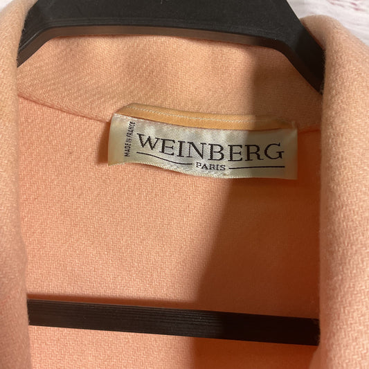 Weinberg Paris Pink Peach Color Wool blend 2 Button Blazer Jacket - Size 38