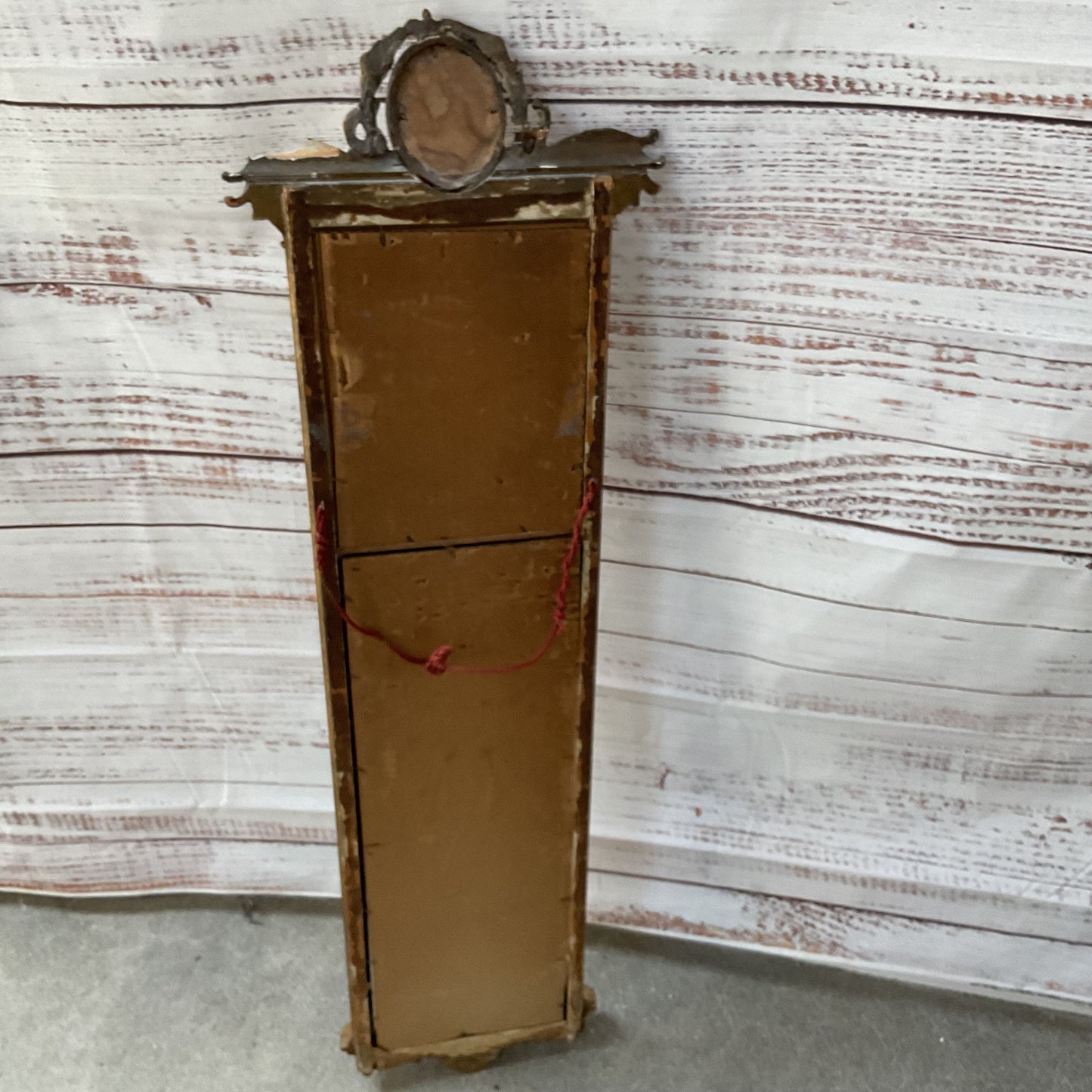 ANTIQUE Estate Louis Style Ornate Giltwood Trumeau Mirror - 42" x 13"