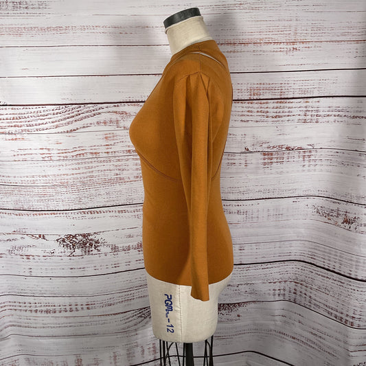 A.L.C. Bateau Neck Ribbed Knit Cut Out Sweater - Size S