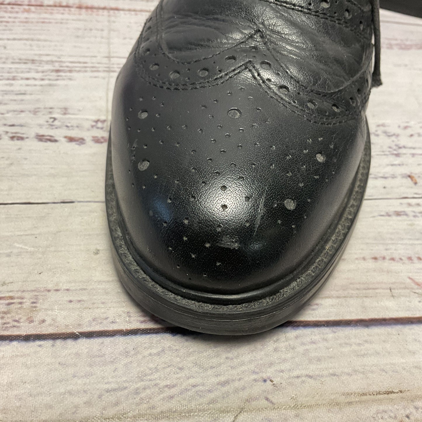 J. Terry & Sons Black Leather Oxford Brogue Dress Shoe Men Size 9