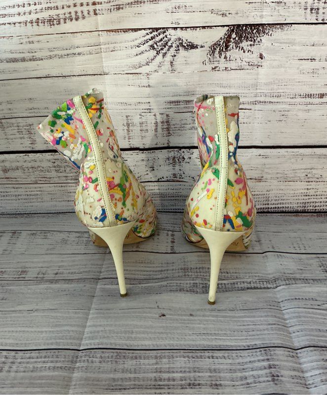 Women's Jerome C. Rousseau Splatter Paint Print Ankle Booties Size 40
