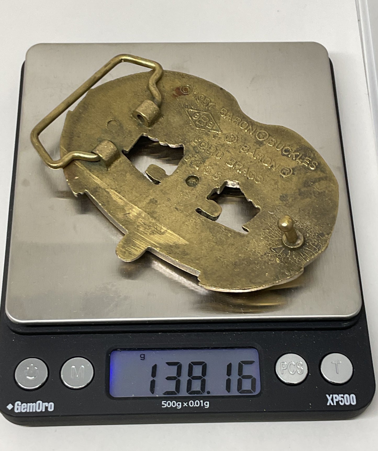 Baron Buckles 1981 Born to Ride Brass Belt Buckle 3.5"
