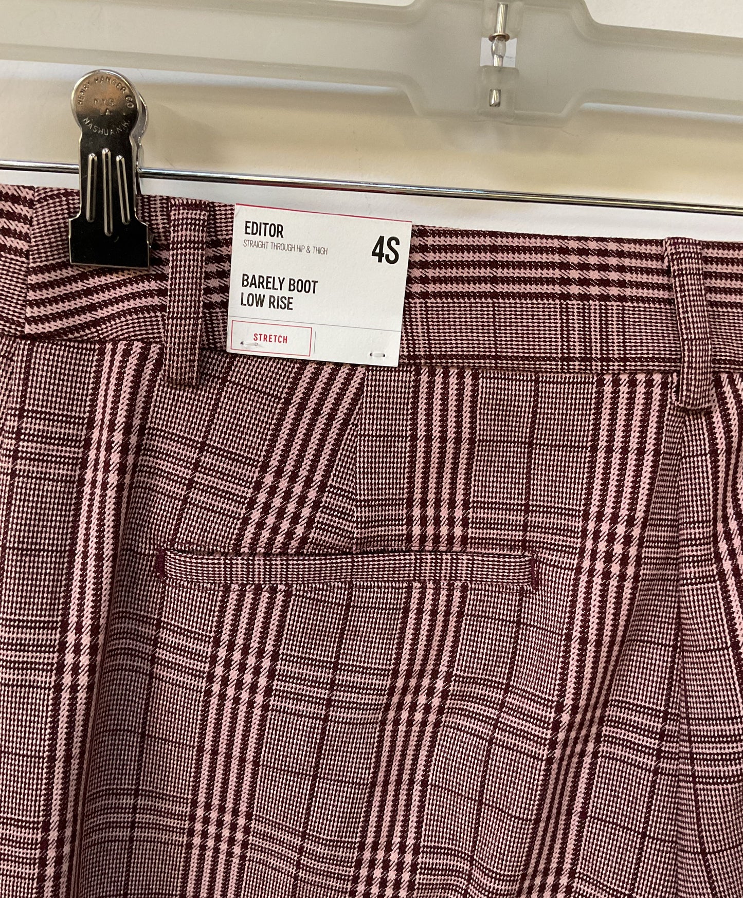 NWT Women's Express Burgundy Plaid Pants Size 4