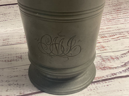 Vintage Pewter Pint Mug Stamped WA Hallmark