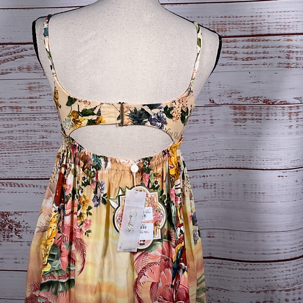 NWT CAMILLA White Lotus Jersey Bodice Dress- SZ S (RETAIL $750)