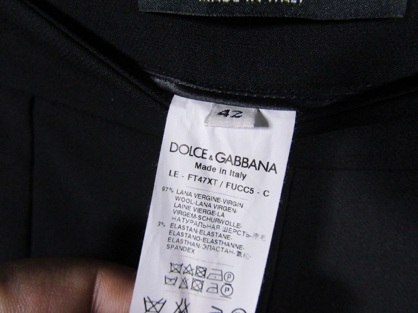 Dolce & Gabbana Women's Black Wool Blend Trouser Pants Size 42 Made in Italy