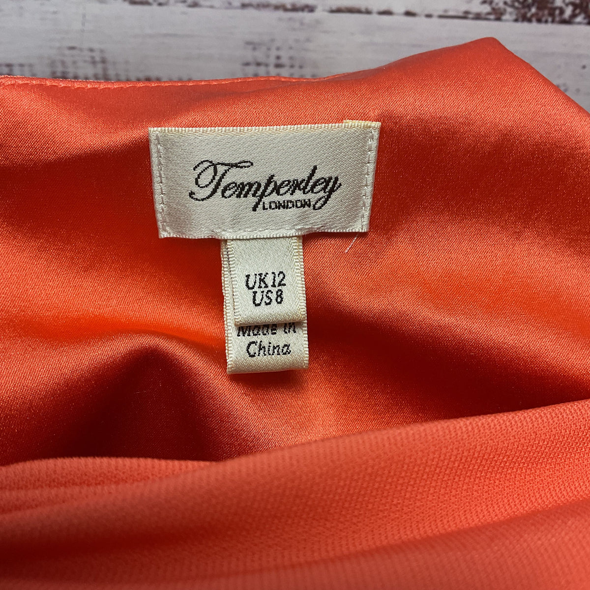 Temperley London Salmon Orange One Shoulder Silk Lined Dress - Size 8