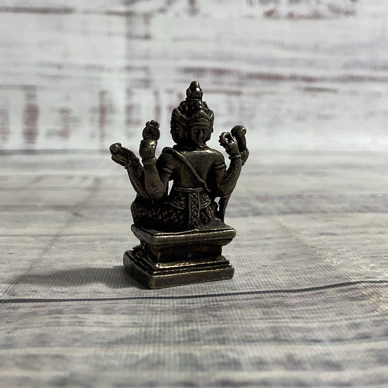 Vintage Bronze Lord Brama Four Faced 1.5" Tibetan Buddhist Mini Idol