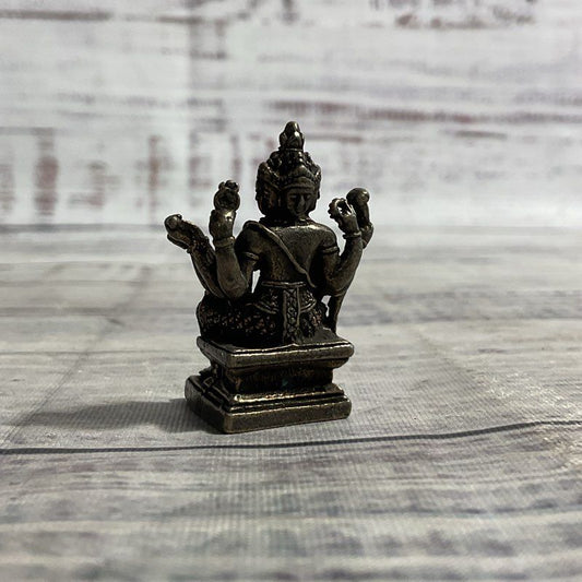 Vintage Bronze Lord Brama Four Faced 1.5" Tibetan Buddhist Mini Idol