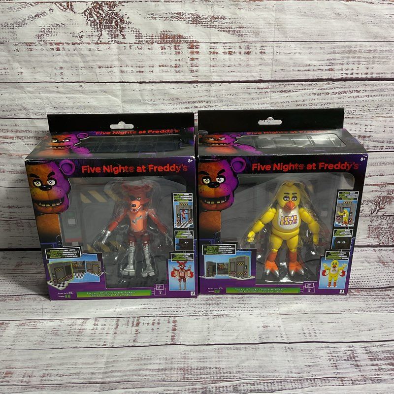 NOB Jazwares Five Nights At Freddy's Office Set Chica & Foxy 5" Figure Bundle