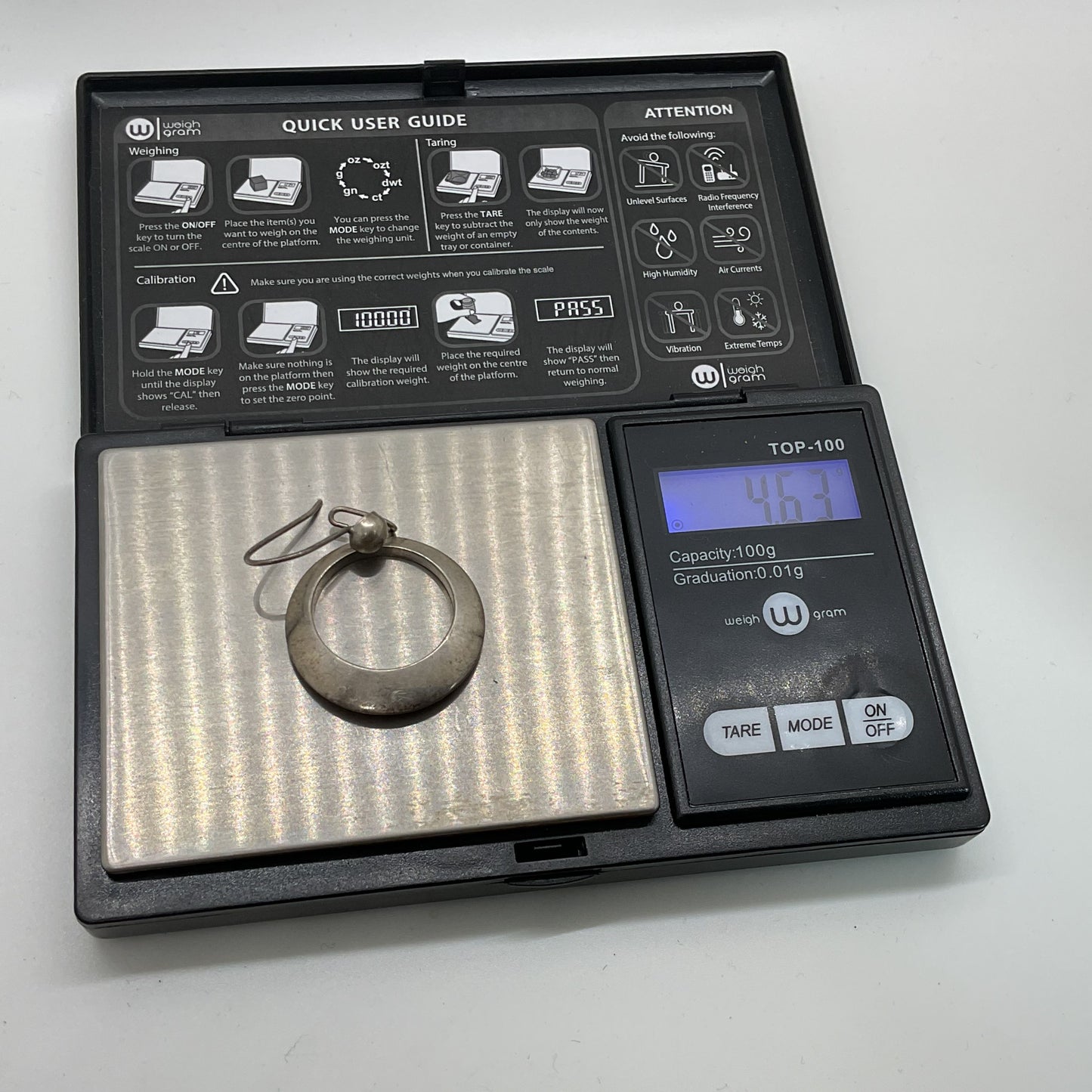 VTG. TAXCO Mexico Sterling Silver 2.25" Dangle SINGLE Earring- 4.63g