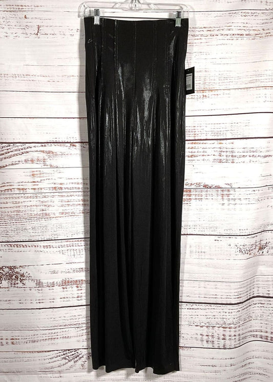 Norma Kamali High Waist Tailored Shiny Pleat Pants Black M/34