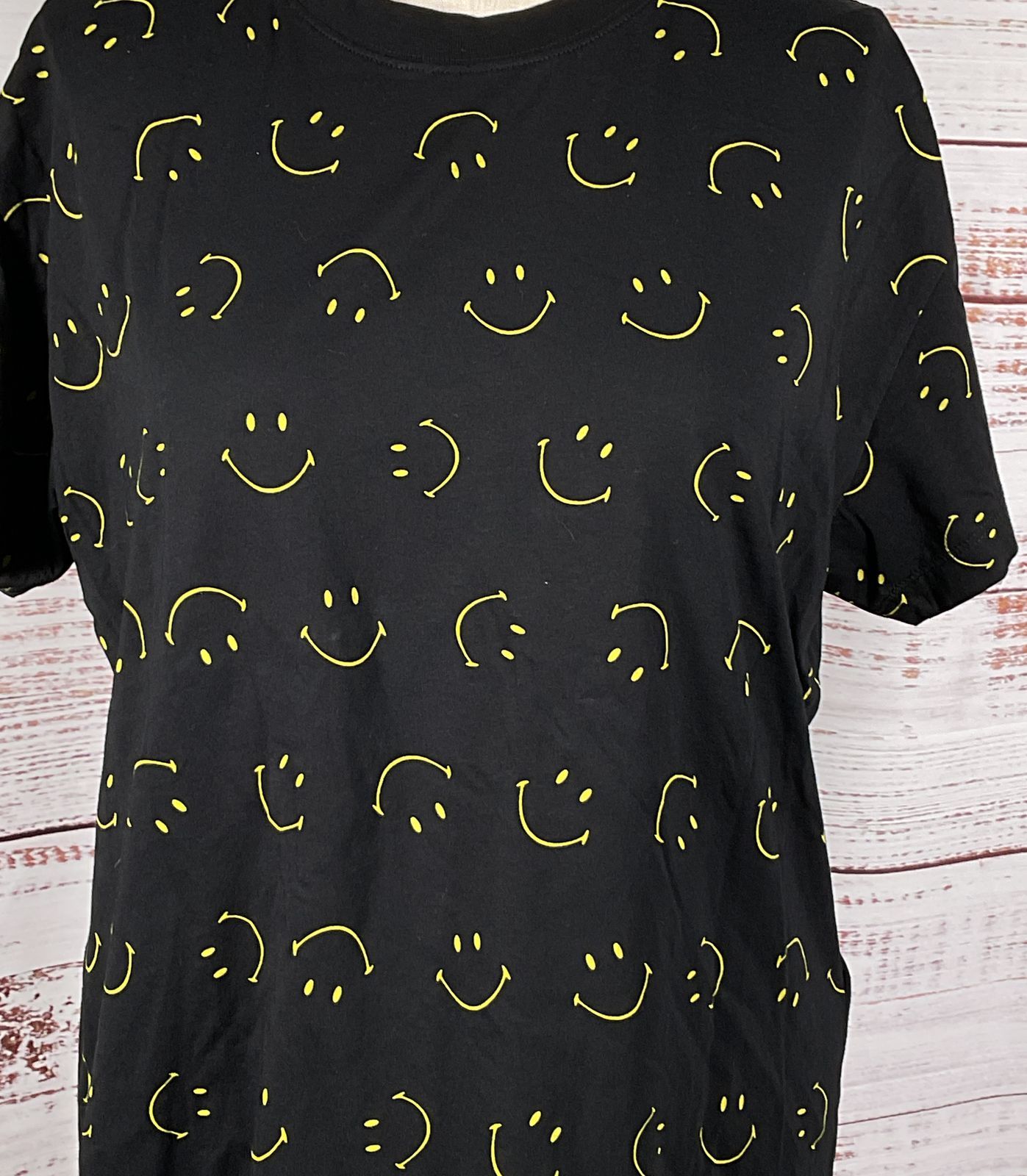 Sandro Smiley Face-Print Organic-Cotton T-Shirt Black L