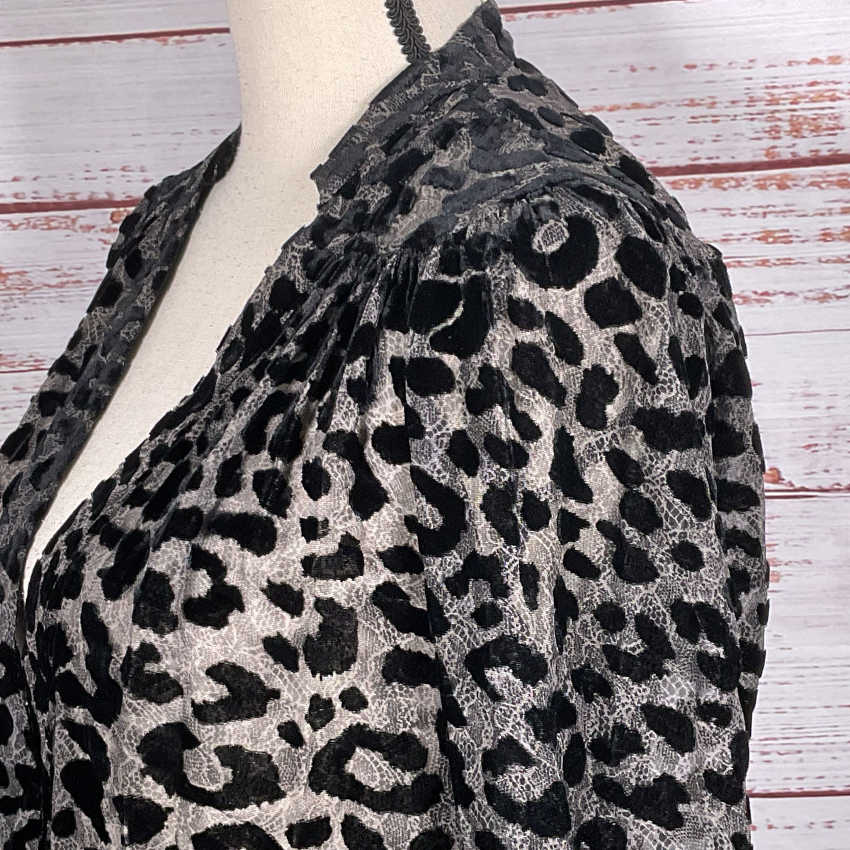 ZADIG & VOLTAIRE Women's Black Velvet & Sheer Cheetah Print Dress