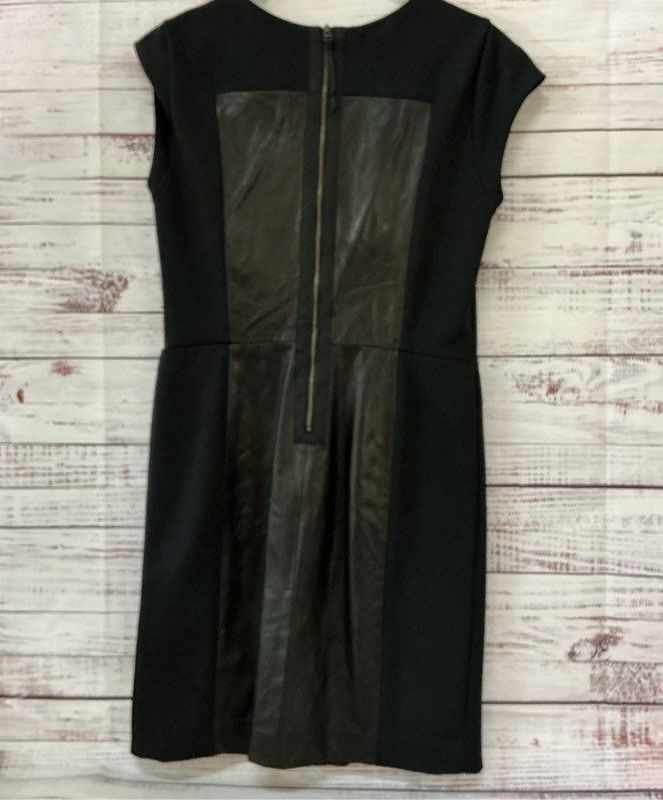 Women's Rebecca Taylor Black Leather Corset Dress Size 8