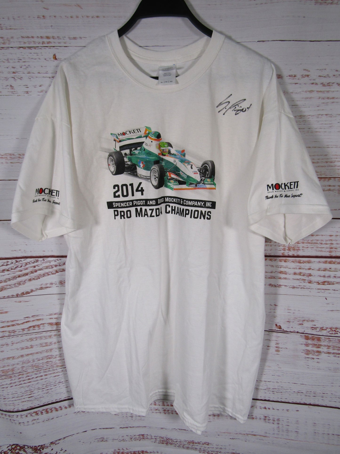 2014 Pro Mazda Championship Mockett Spencer Pigot Signed T-Shirt Size XL