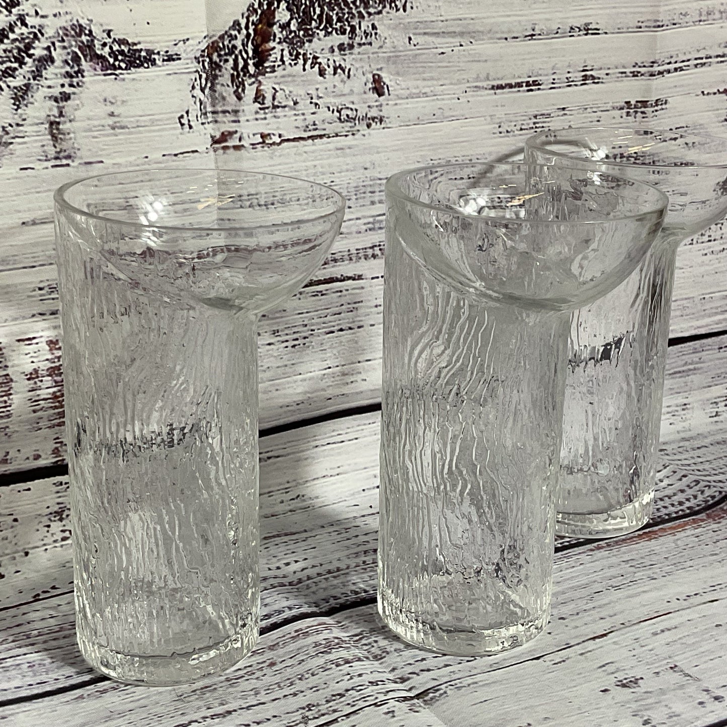 VTG. Edoardo Dal Seno for ARNOLFO DI CAMBIO Glass Ice Design Glassware- Set of 3