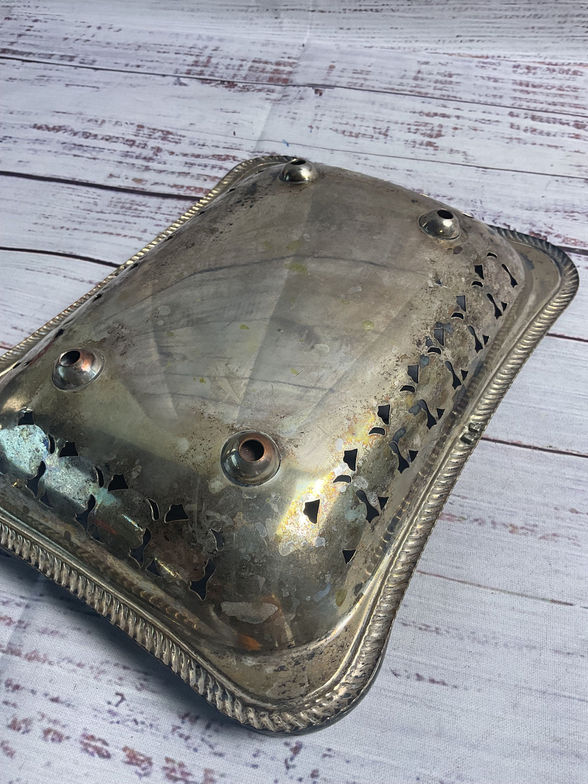 Vintage Yeoman Silver Plated Over Copper Tray With Handle Made In England