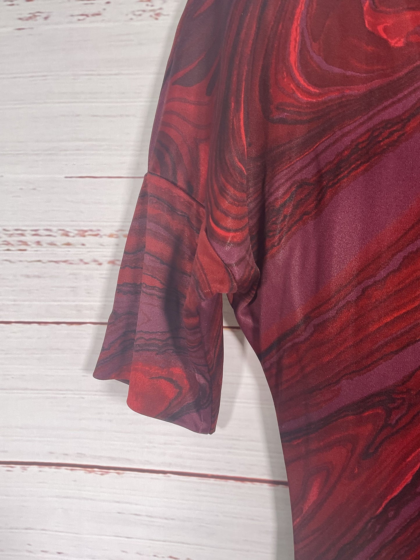 Etro Milano Red Swirl Short Sleeve Dress - Size 40