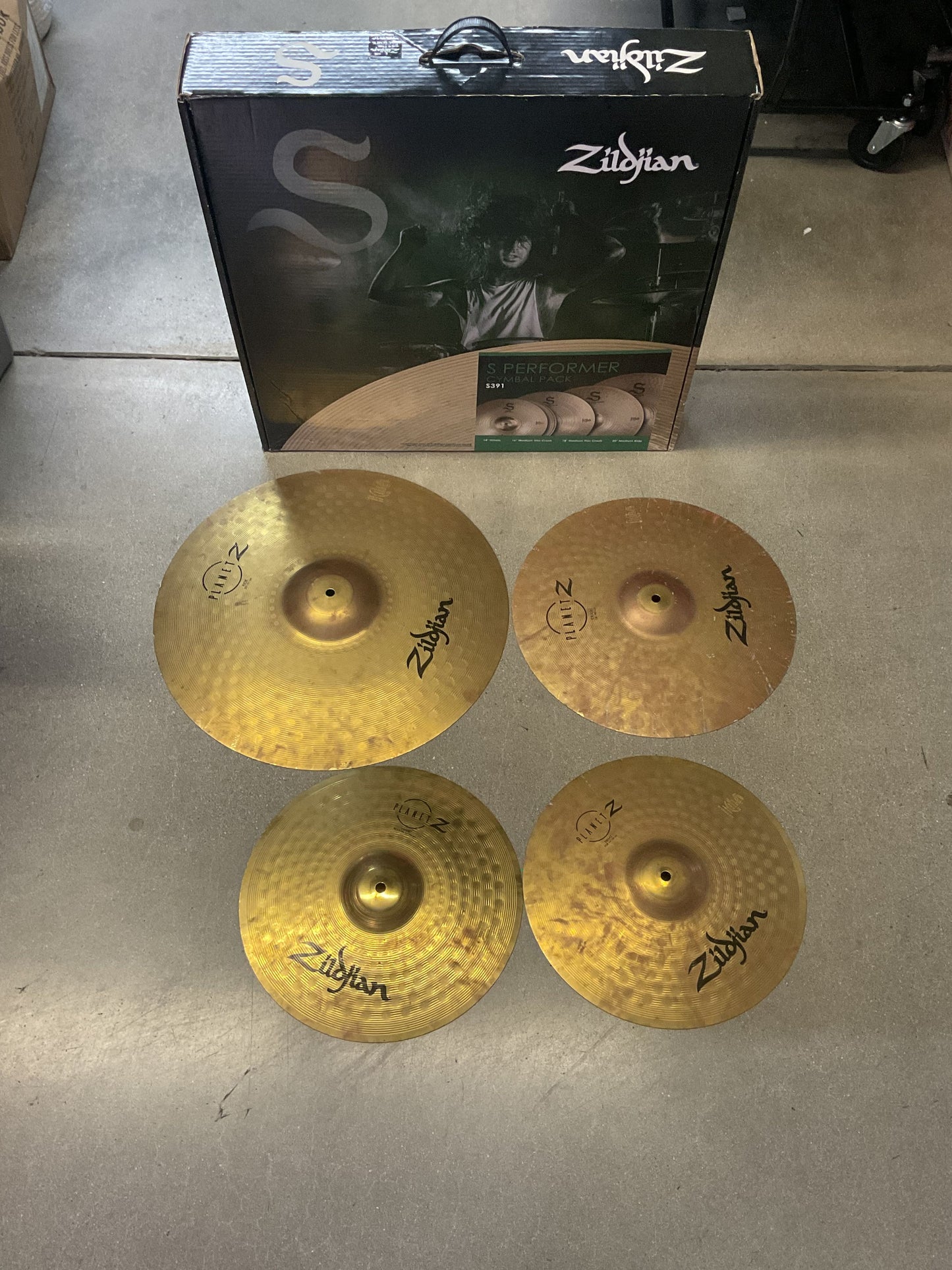 Used Zildjian S Performer Cymbal Set [MISSING 18" Crash]