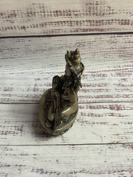 Brass Tibetan Buddhist Chenrezig Statue Figure 3.5"