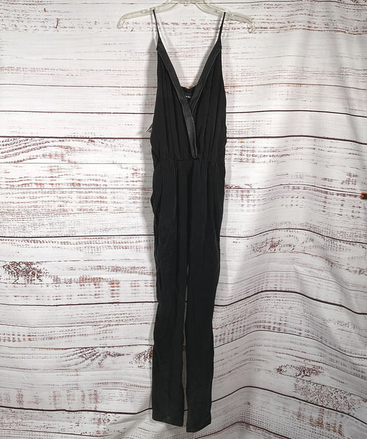 The Kooples Silk Crepe Strappy Jumpsuit Dark Gray XS