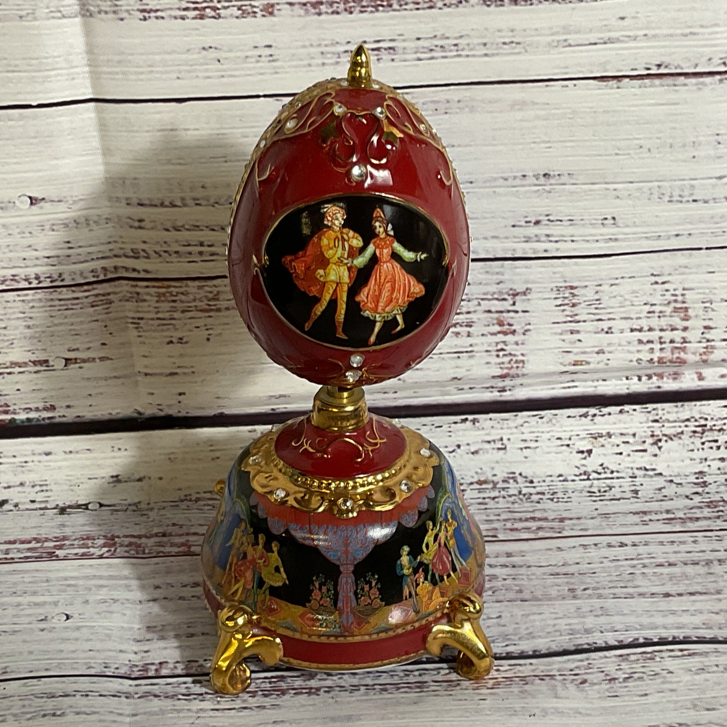 2004 ARDLEIGH ELLIOTT Porcelain The Nutcracker Ballet Musical Egg (WORKS!!!)