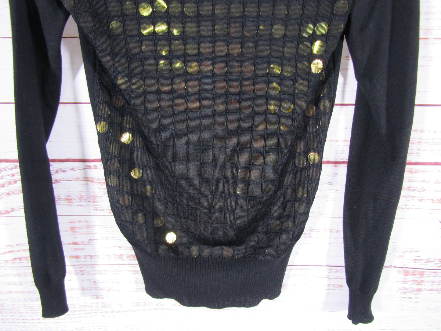 Ted Baker Yivonne Women's Black Wool Blend Sequin Sweater Size 2