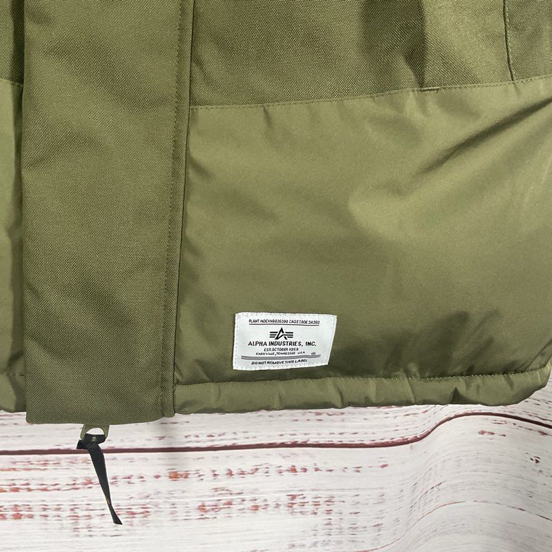 Alpha Industries Olive Green Mod Reversible Puffer Vest - Size M