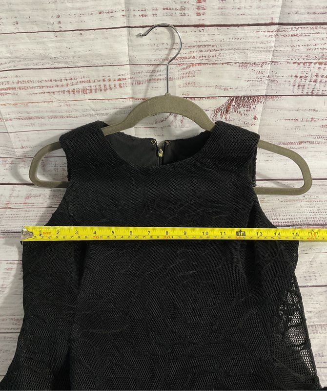 DKNY Women's Lace Floral Print Black Short Dress Size 2