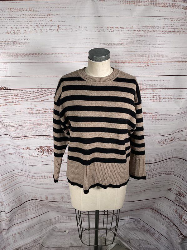 Industry Republic Clothing Women's Taupe & Black Pullover Sweater Size M