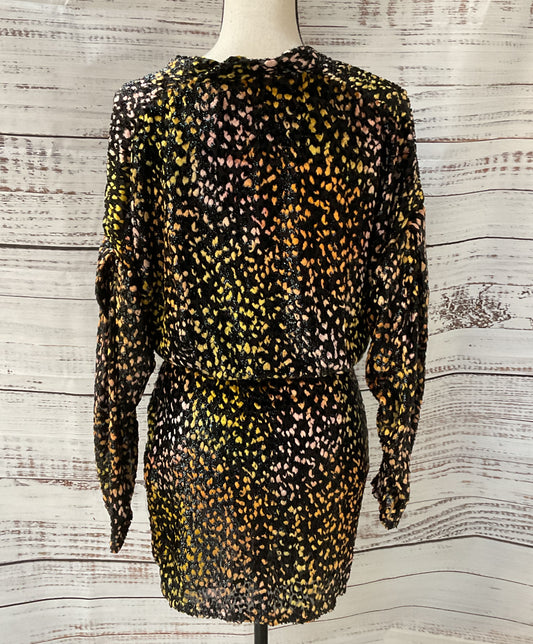 IRO Paris Mielan Leopard Print Velvet Mini Dress Multicolor 38