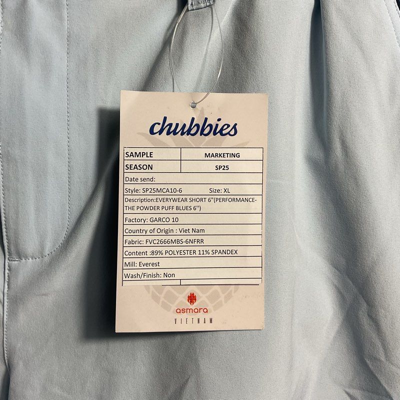 NWT Chubbies Powder Puff Blue Everywear 6" Shorts - Size XL