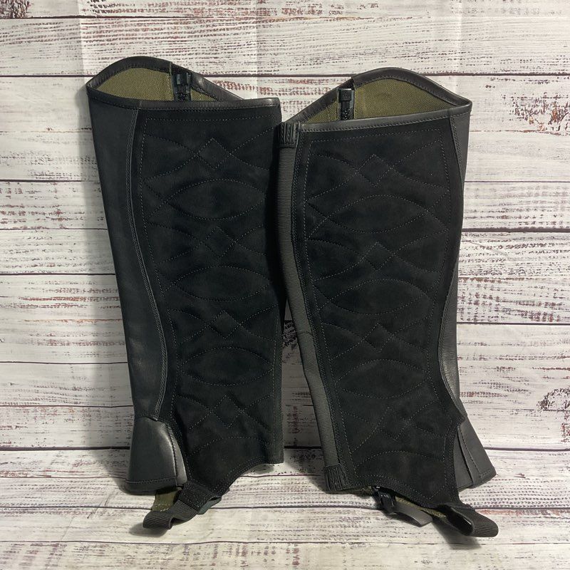 NWOT Ariat Black Leather Classic Chap III Chaps - Size LT